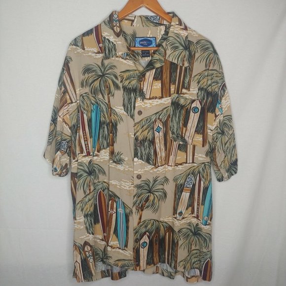 Flet of the Pacific Men's Cotton Aloha Shirt